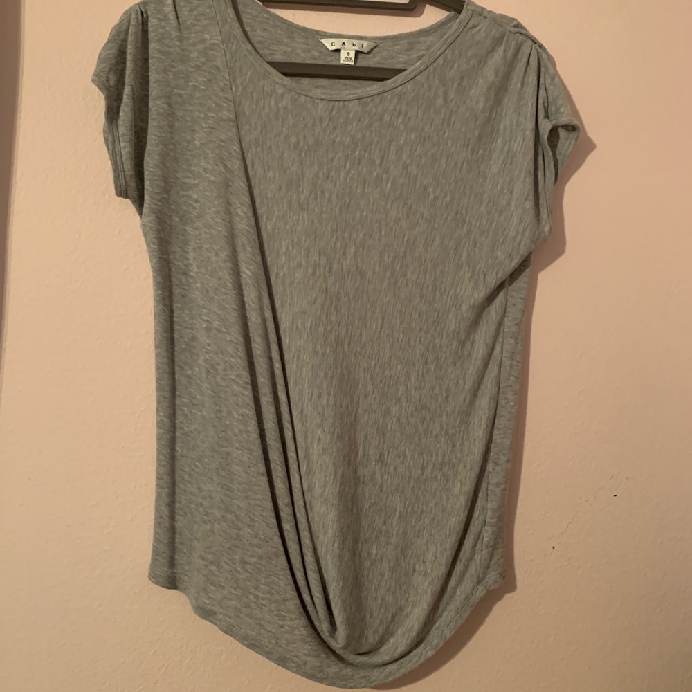 Grey CAbi  tuck-in T-shirt (sz S)